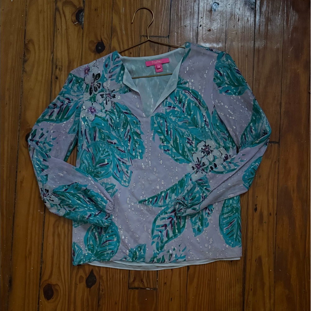 Lilly Pulitzer Sparkle Silk Top